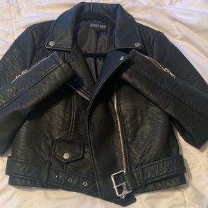 Black leather jacket (vegan) lined